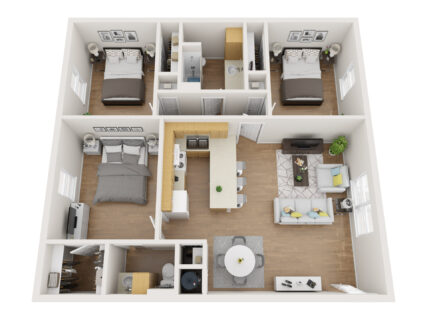 3 Bed / 1½ Bath / 1,006 sq ft / Availability: Please Call / Deposit: $300+